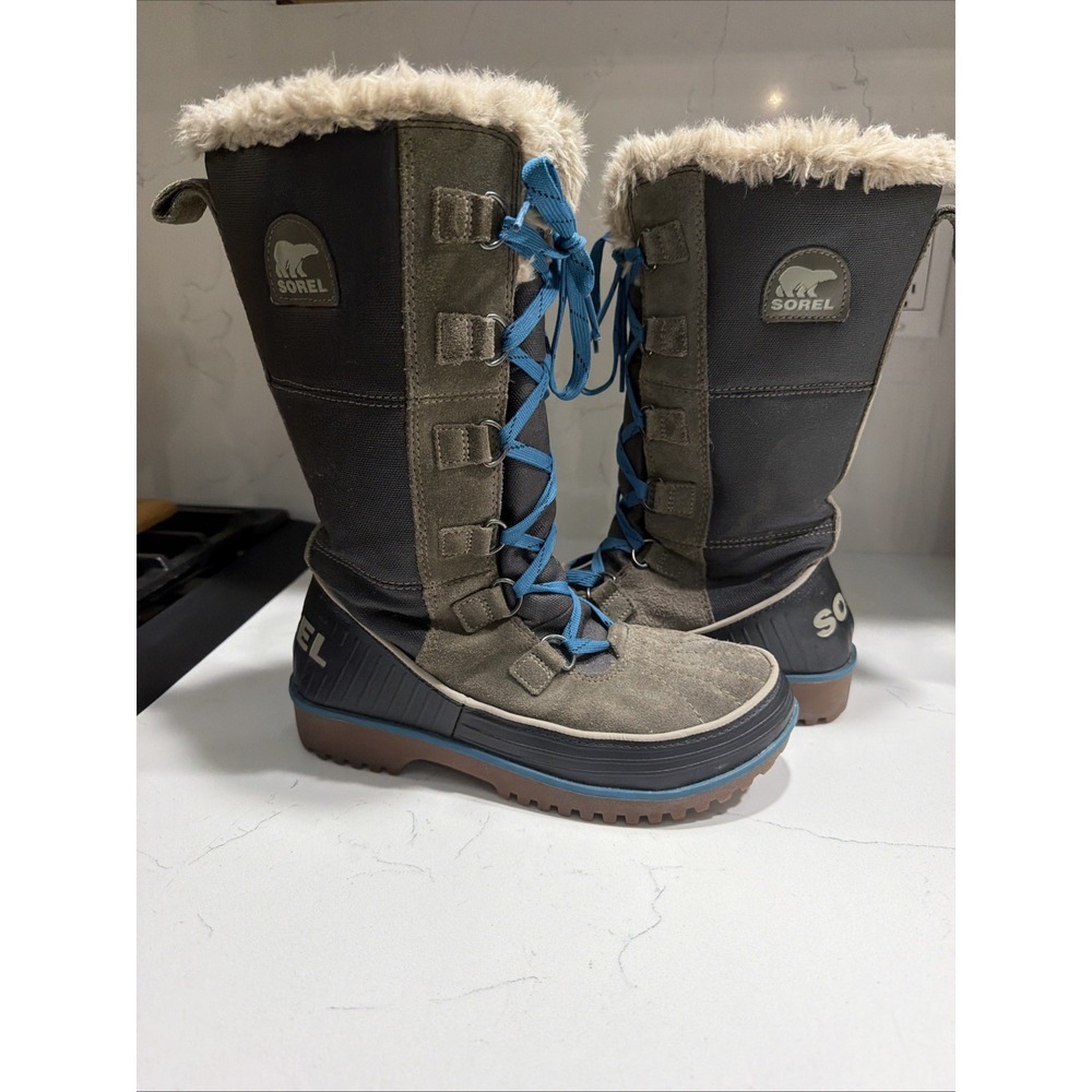 Sorel Tivoli High II Mid Calf Winter Snow Boots Size 7.5 Womens Multi Lace Up
